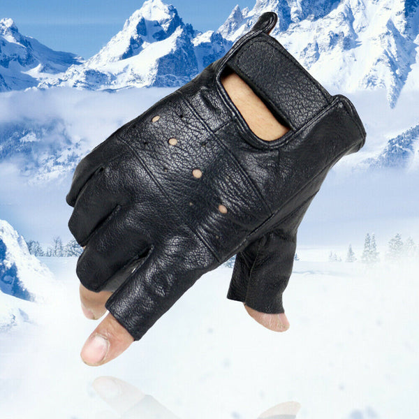 Tactical PU Leather Half Finger Gloves Fitness Fingerless Army Military Driving