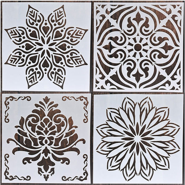 32pcs Mandala Painting Stencils Template Windows Floor Wall Tile Paint DIY Decor