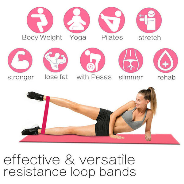 SET POWER Heavy Duty RESISTANCE BAND Gym Yoga LOOP Exercise Fitness Workout Band