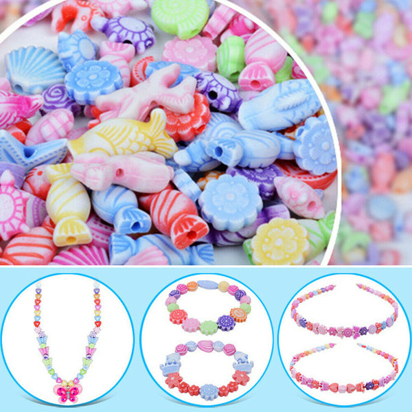 1200x Pop-Snap Beads Jewellery Wire Making Kits Necklace Bracelet DIY tools Toys