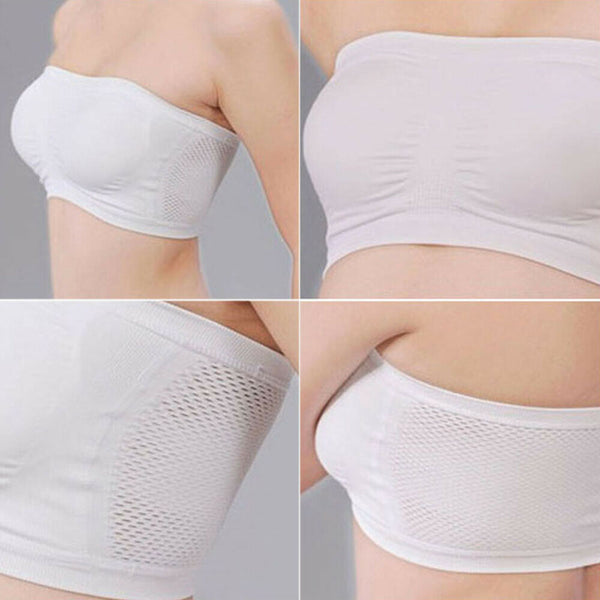 Women's Strapless Seamless Top Vest Breathable Sports Bra Tube Lady Bandeau