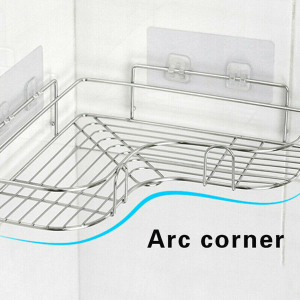 Stainless Steel Shower Caddy Corner Storage Shelf Holder Rack Organiser Bathroom