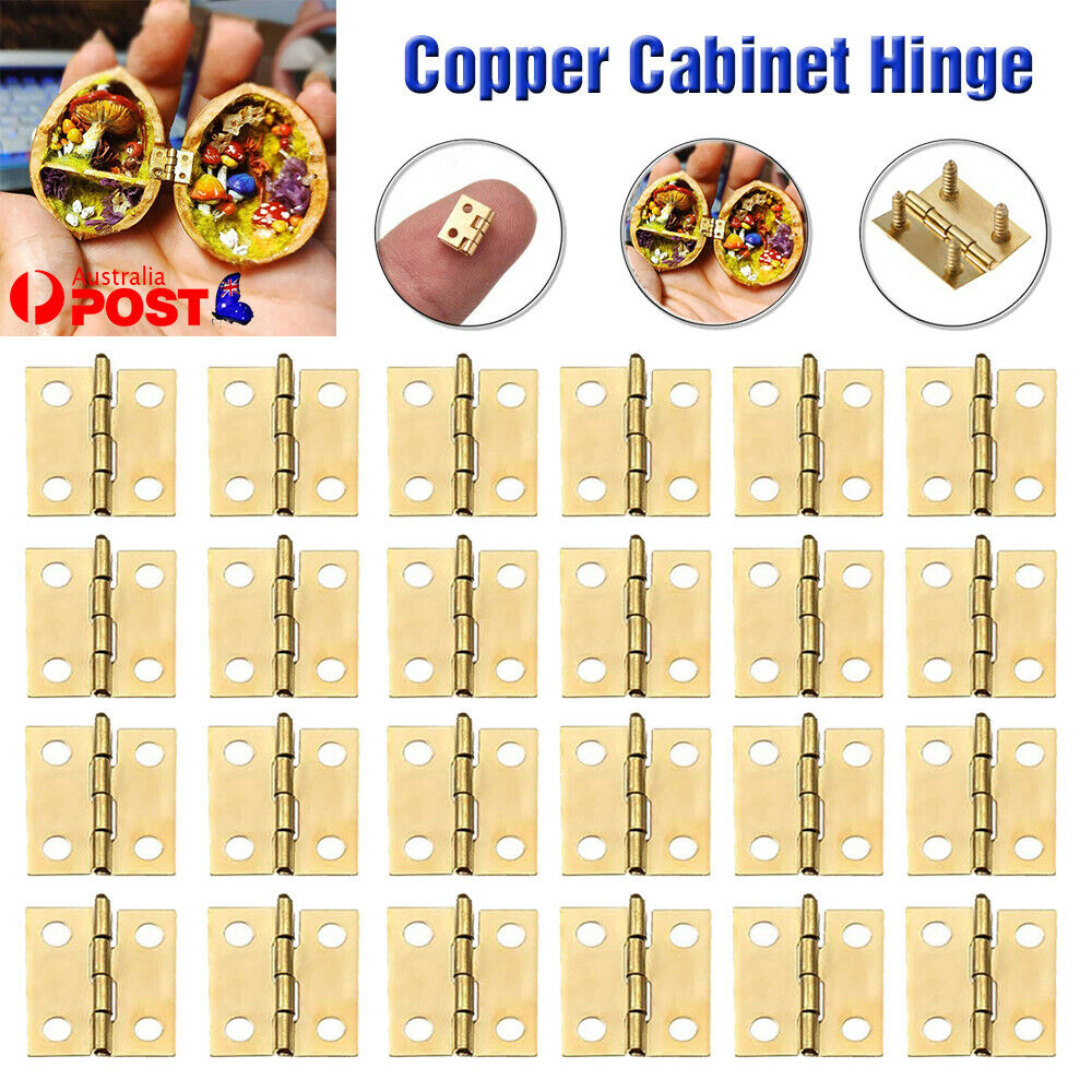 5-20Pcs Gold Pure Copper Small Mini Cabinet Drawer Butt Hinge 10*8MM DIY Craft