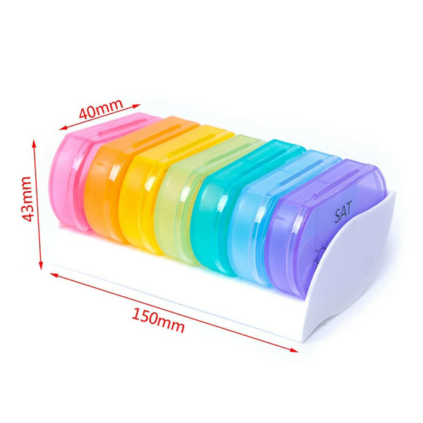 Weekly 7 Day Pill Box Medicine Storage Tablet Container Case Organizer Dispenser