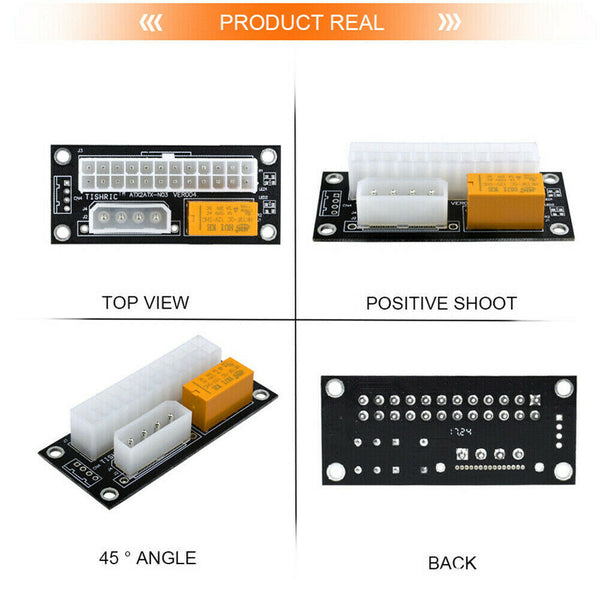 Add2psu ATX 24Pin to 4Pin/SATA Dual PSU Power Supply Sync Adapter