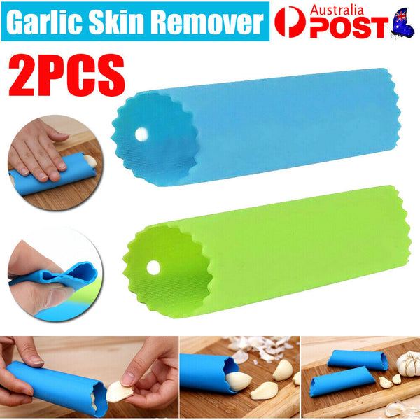 2X Silicone Garlic Peeler Soft Press Roller Skin remover Dicer Easy Tube Kitchen