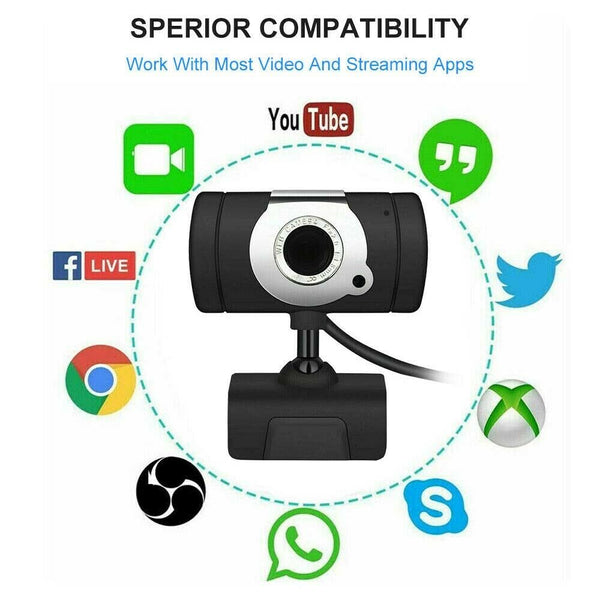 USB Webcam Full HD Web Camera Cam with Microphone for PC Computer Laptop Desktop