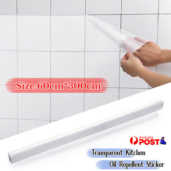 300*60cm Transparent Kitchen Oil-Proof Wall Sticker Heat-Resistant Self Adhesive