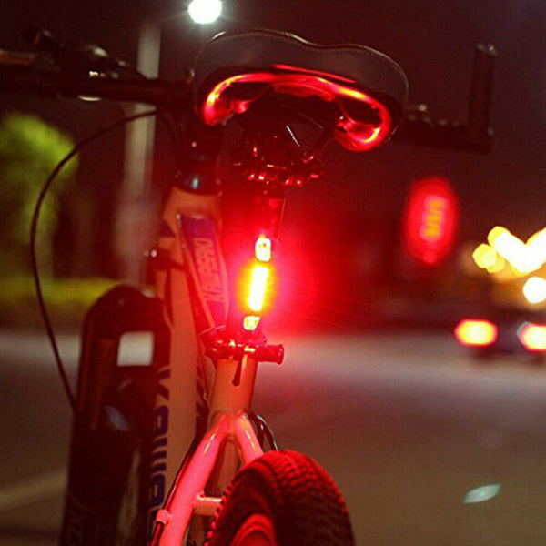 Tail Rechargeable USB Bike 5 LED Light Cycling Warning Safety Bicycle Rear Light