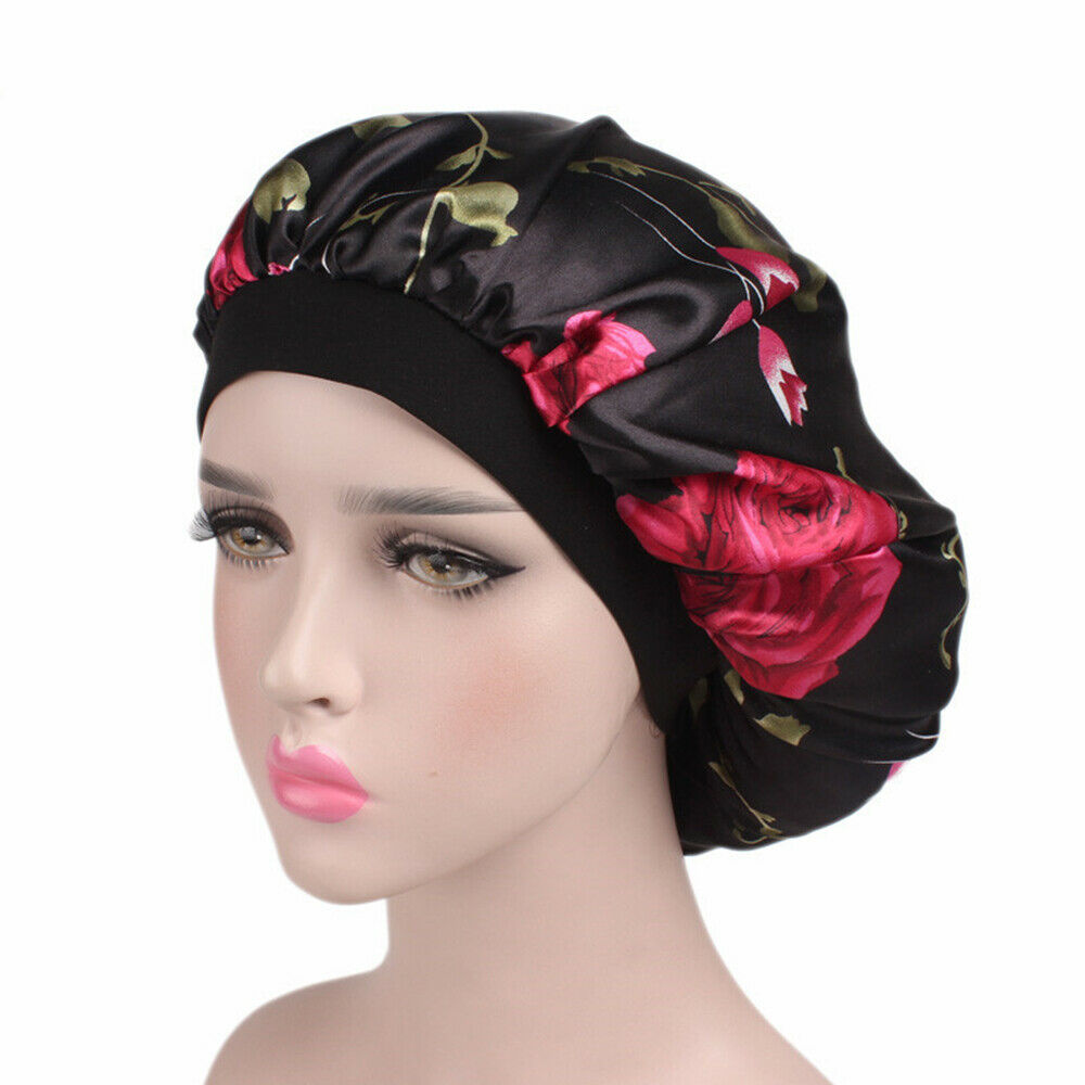 Women's Sleep Cap Nightcap-C2 Sleeping Bonnet Elastic Care Hot Hair Hat Satin