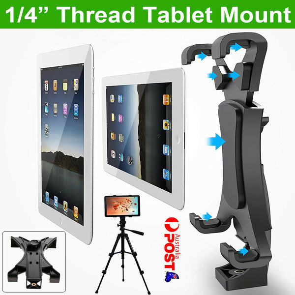 1/4" Thread Universal Tablet Tripod Mount Stand Holder For iPad Air Mini 1 2 3