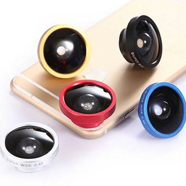 Selfie Cam Lens Wide Angle + Camera Clip-on Lens For iPhone Samsung Google