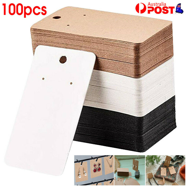 100PCS Earring Cards Cardboard Paper Jewelry Accessories Display Holder Retro