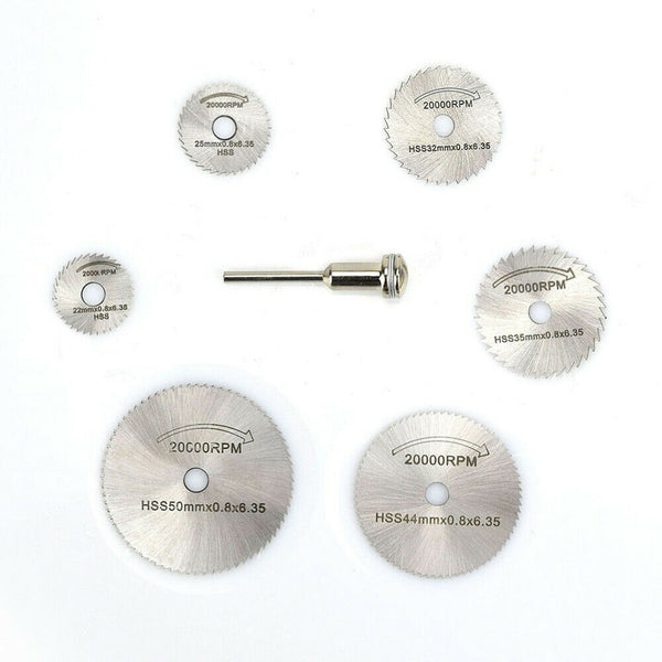 7PCS HSS Circular Saw Blade Set For Dremel Rotary Tool Cutting Wheel Discs Drill