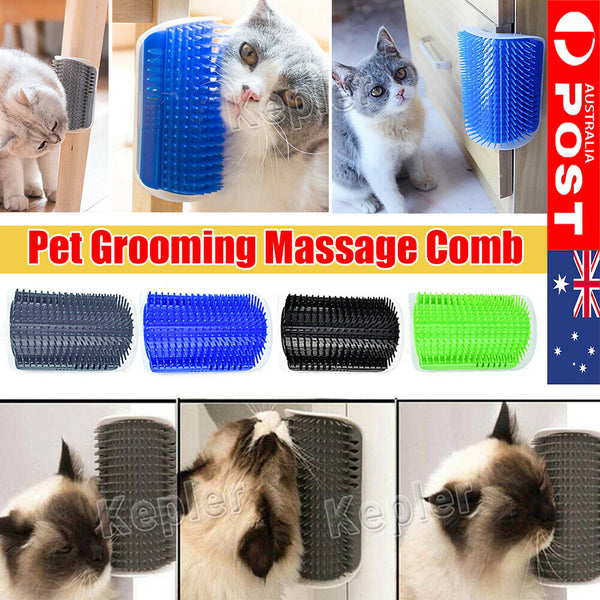 Pet Cat Self Groomer Brush Wall Corner Grooming Massage Comb Toy With Catnip