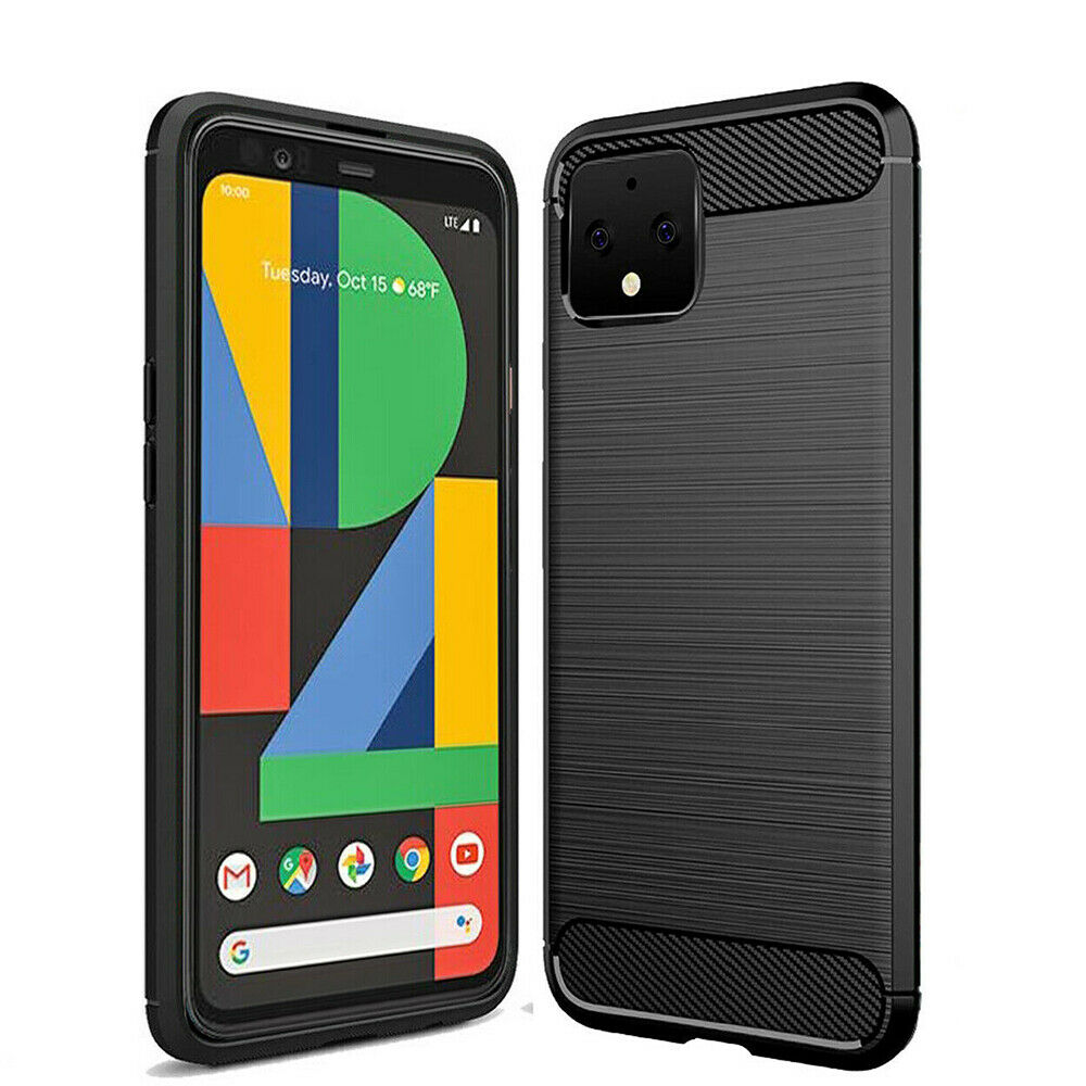 For Google Pixel 4 4XL Silicone Carbon Shockproof Case Anti Knock Bumper Cover