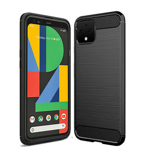 For Google Pixel 4 4XL Silicone Carbon Shockproof Case Anti Knock Bumper Cover