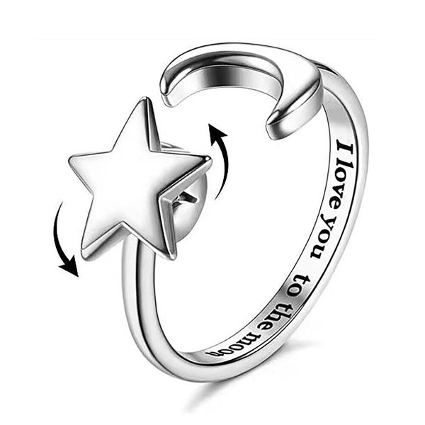 Adjustable Opening Relief Anxiety Fidget Spinner Ring Meditation Spinner Ring