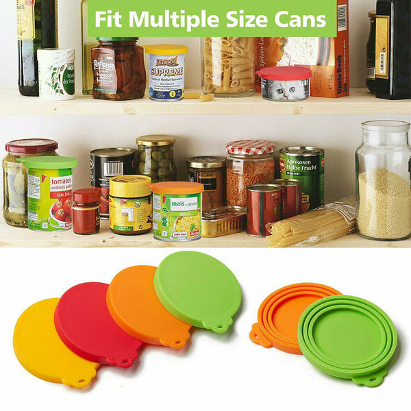 3/6x Pet Food Can Cover Lid Dog Cat Pet Tin Silicone Reusable Storage Cap Top