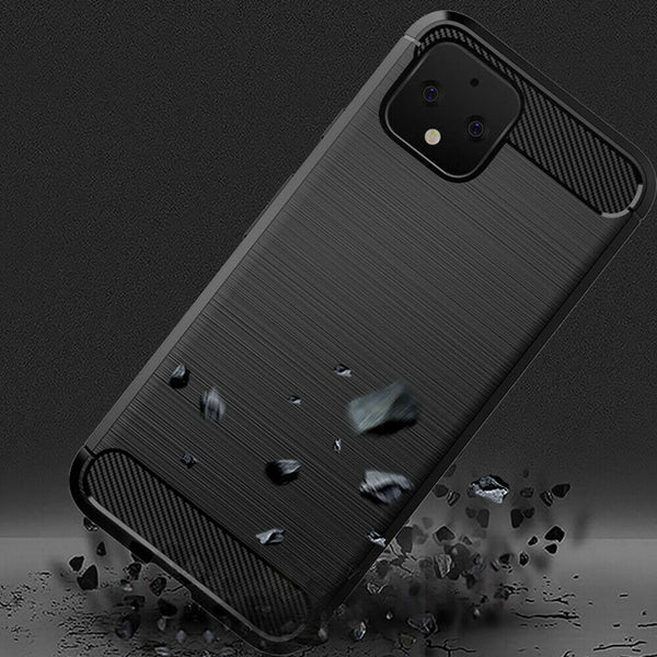 For Google Pixel 4 4XL Silicone Carbon Shockproof Case Anti Knock Bumper Cover