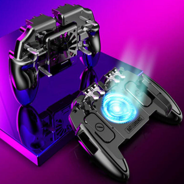 Six-Finger Mobile Phone Controller Cooling Fan Joystick Gamepad For PUBG Game AU