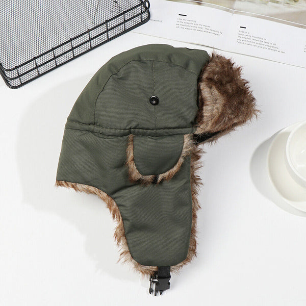 Winter Mens Ushanka Trapper Hat Russian Trooper Ear Flap Cap Earflap