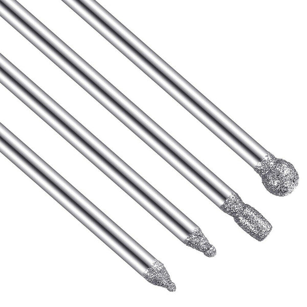 30pcs Electroplated Diamond Grinding Needles 3.0mm Shank Rods Heads Carving Tool