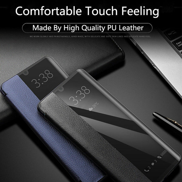 For Huawei P30 Pro Smart View Window Flip Leather Shockproof Case Cover 2019