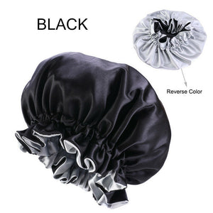 Adjustable Sleep Cap Elastic Satin Bonnet Wide Band Curly Hair Pure Sleeping Hat