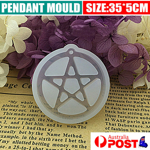 Wicca Pentagram Silicone Pendant Mould Jewellery Resin Epoxy Casting Craft Tool