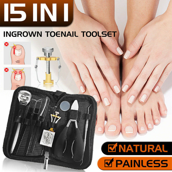 15pcs Ingrown Toenail Lifter Tool Treatment Nail Clipper Correction Pedicure Kit