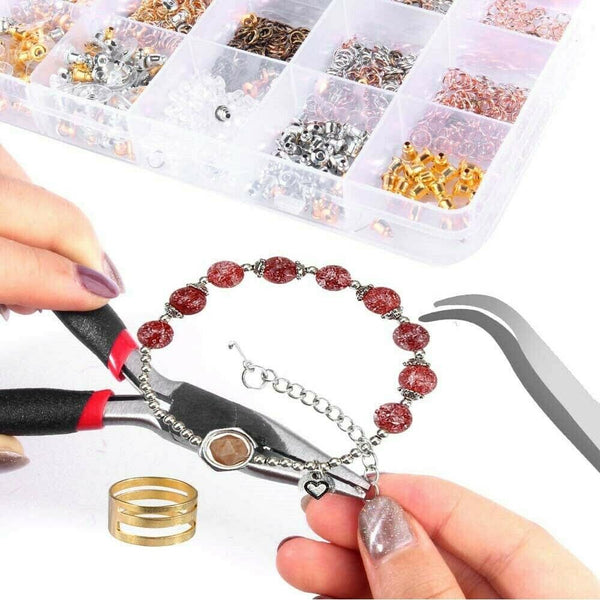 2500Pcs DIY Earring Making Supplies Kit with Earring Hooks Jump Rings Pliers AU