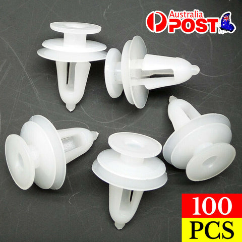 100PCS Car Plastic Trim Door Panel Retainer Clips Rivet Push Fastener 9 mm Hole