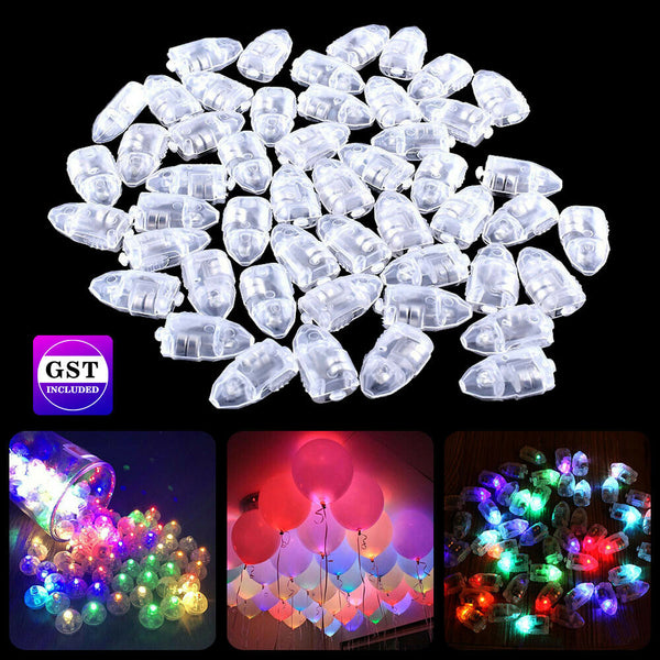 Up to 100PCS LED BALLOON LIGHT Multi Colour Glowing Flashing For Disco Party NEW