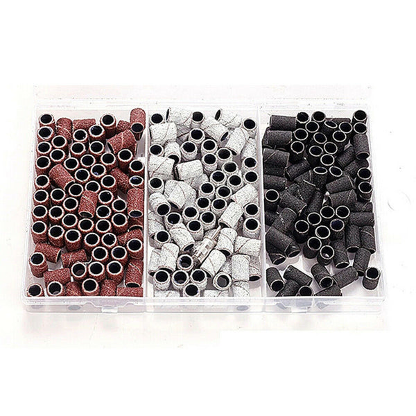 75-210PCS Sanding Bands 80# 120# 180# for Nail Drill Machines Filing Bits w/ Box