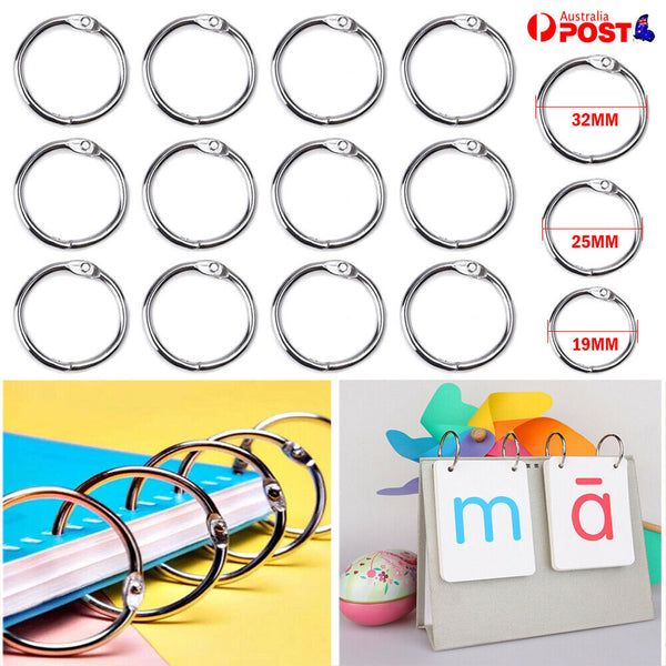 10/20/50/100/200X Hinged Rings 19/25/32mm Binder Split Hinge Clips Album File