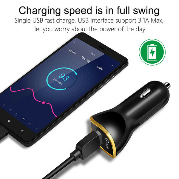 PD Fast Charging QC3.0 3.4A Car Charger Plug Multi USB-C Adapter Quick Charge