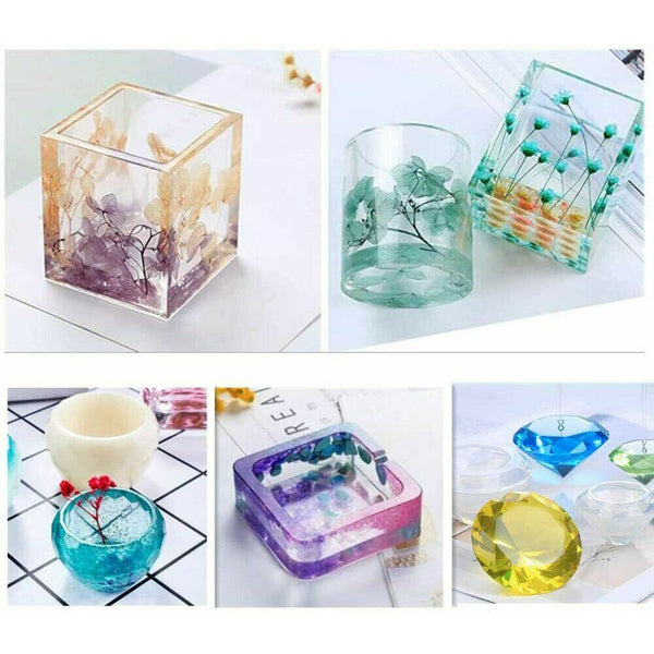 10/18/28PCS Resin Casting Molds Silicone Mold Pendant Tray Jewelry Mould Craft