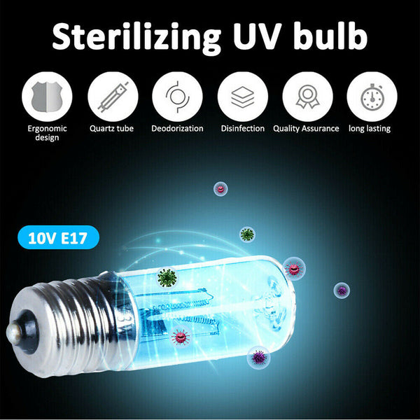 3W UVC Ultraviolet Germicidal Disinfection Sterilization Light Quartz Lamp Bulb