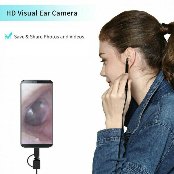 HD Ear Camera Cleaner Endoscope Ear Pick Wax Remover Tool Cleaning USB Otoscope