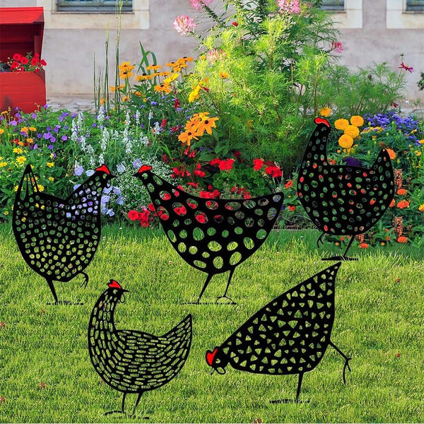 Garden Ornaments Chicken Yard Art Garden Backyard Lawn Decor Gift Easter Deco AU