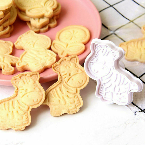 Animal Cookie Mold Plastic Biscuit Cutter Sugarcraft Jungle Party Baking Tool