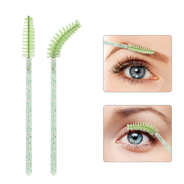 UP TO 100x Disposable Glitter Mascara Wands Lash Brush Eyelash Extensions Makeup