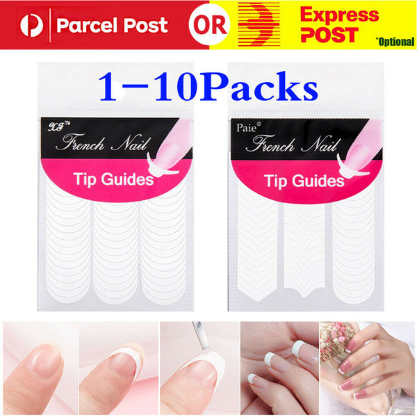 48PC/PACK French Manicure Nail Art Tips Form Fringe Guides Sticker DIY Stencil