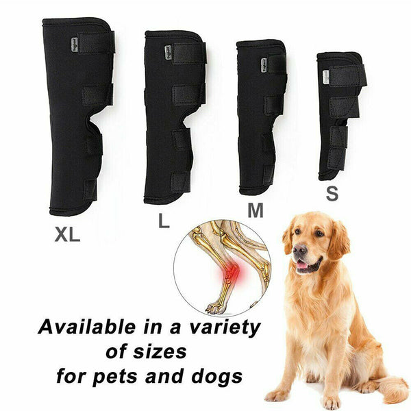 S/M/L/XL Pet Dog Knee Support Brace Hock Protector Rear Leg Compression Wrap