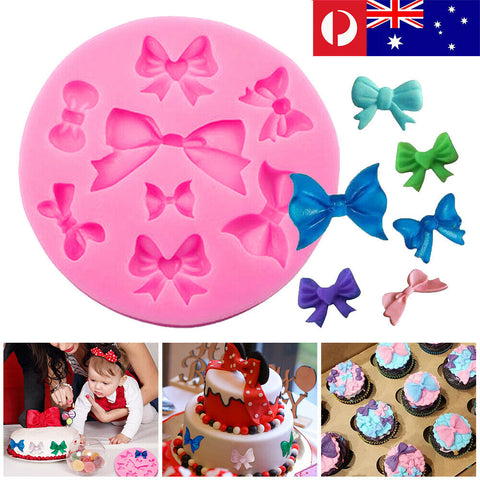 Kids Silicone Bow Mould Fondant Cake Baking Molds Chocolate Bow Mold Cookies Fun