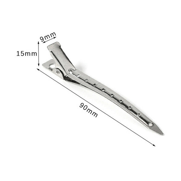 12 pcs Duck Bill Hair Clips Metal Alligator Curl Sectioning Clips with Holes AU