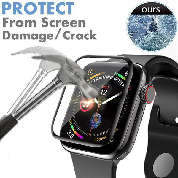 For Apple Watch 5 4 44 &40 mm 6D Tempered Glass FULL COVER Screen Protector