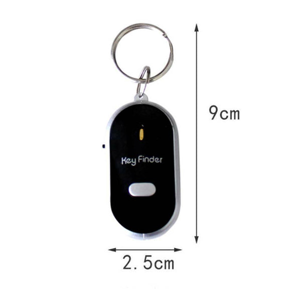 2PCS Black/White Whistle Key Finder Wireless Beep LED Locator Anti-Lost Trackers