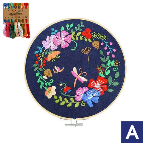 Circle DIY Embroidery Kit Handmade Cross Stitch Set For Beginners Sewing Craft